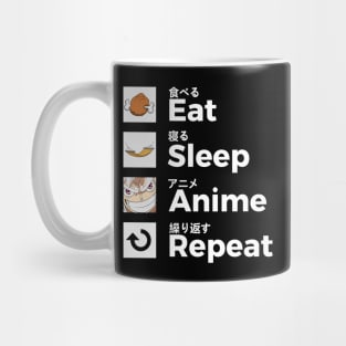 Eat Sleep Anime Repeat Again Mug